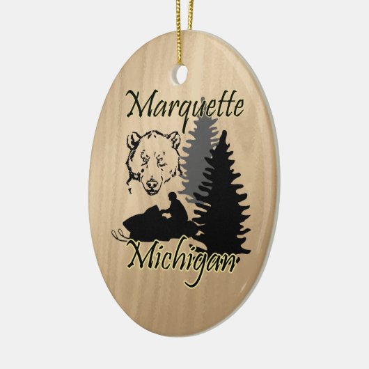 マロッケミシガンスノーモービルベアセラミック セラミックオーナメント (左)