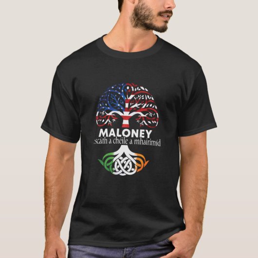 マロニー アイルランドの家族名 ケルト アイルランドのルーツ Tシャツ (正面)