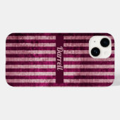 マロパーソナライズされたーン&ダスキーピンクストライプ色 Case-Mate iPhoneケース (裏面 (横))