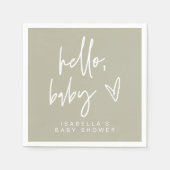 マロボヘミアンセージ緑の赤ちゃんシャワーナプキンス スタンダードカクテルナプキン (正面)