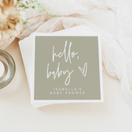 マロボヘミアンセージ緑の赤ちゃんシャワーナプキンス スタンダードカクテルナプキン