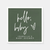 マロボヘミアンフォレストグリーンベビーシャワーナプキンズ スタンダードカクテルナプキン (正面)