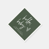マロボヘミアンフォレストグリーンベビーシャワーナプキンズ スタンダードカクテルナプキン (角)