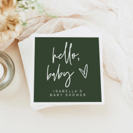 マロボヘミアンフォレストグリーンベビーシャワーナプキンズ スタンダードカクテルナプキン