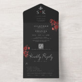 マロミニマルーンB&Wイスラム結婚教徒 オールインワン招待状 (内側)