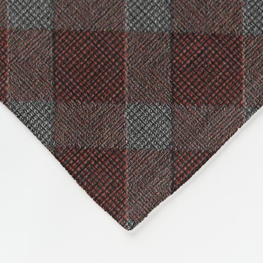 マロムクロスタータンチェックの格子状の小さなレリーフ、 浮き彫り フリースブランケット (角)