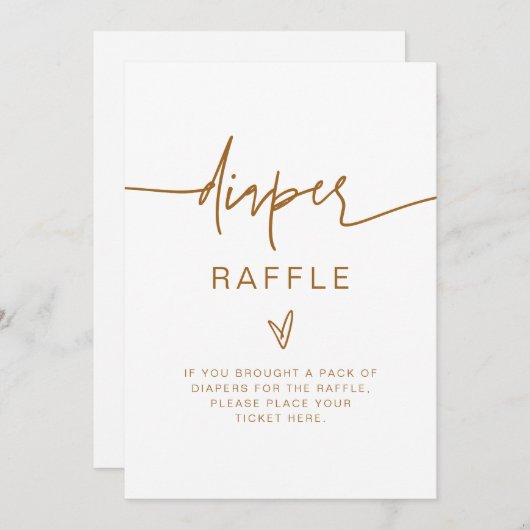 マロモダンボヘミアンおむつラッフルゲームサインカード 招待状 (正面/裏面)