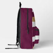 マロモダンーンホワイトと金ゴールドはっきりしたストライプの プリントバックパック (左)