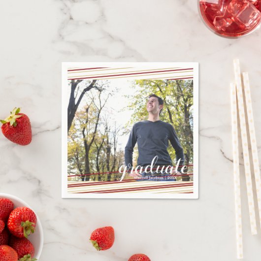 マロモダン&金ゴールドストライプ院生パーティーナプキンス スタンダードカクテルナプキン (インサイチュ)