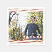 マロモダン&金ゴールドストライプ院生パーティーナプキンス スタンダードカクテルナプキン (正面)