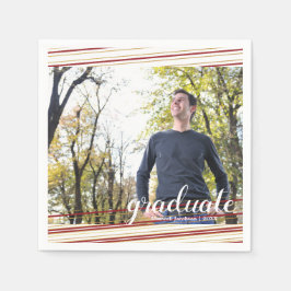 マロモダン&金ゴールドストライプ院生パーティーナプキンス スタンダードカクテルナプキン