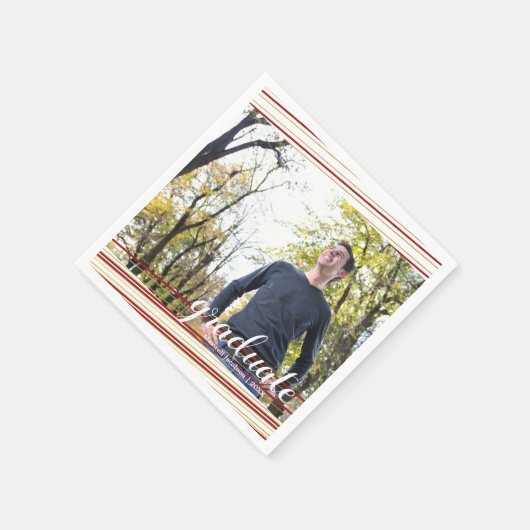 マロモダン&金ゴールドストライプ院生パーティーナプキンス スタンダードカクテルナプキン (角)