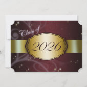 マロンとゴールドの2026年卒業パーティー 招待状 (正面)