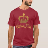 マロンとゴールドのCrypto King Tシャツ (正面)