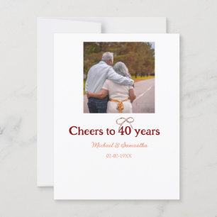 マロンのおめでとう40周年結婚記念日 ポストカード