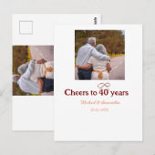 マロンのお辞儀で40周年結婚記念日をお祝い ポストカード (正面/裏面)