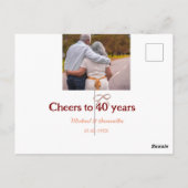 マロンのお辞儀で40周年結婚記念日をお祝い ポストカード (裏面)