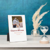 マロンのお辞儀 40周年結婚記念日のお祝い フォトプラーク (側面)