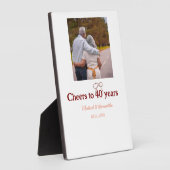 マロンのお辞儀 40周年結婚記念日のお祝い フォトプラーク (側面)