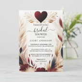 マロンの伝統的な秋のバーガンディーのブライズシャワー 招待状 (スタンド正面)