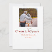 マロンは応援を40周年に結婚捧げる 招待状 (裏面)