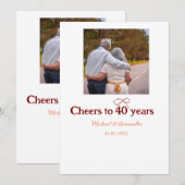 マロンは応援を40周年に結婚捧げる 招待状 (正面/裏面)