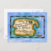 マロンをかけられたオウムの宝の地図はがき ポストカード (正面/裏面)