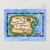 マロンをかけられたオウムの宝の地図はがき ポストカード (正面)