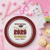 マロンゴールド クラスオブ2026 卒業パーティー ペーパープレート (パーティー)