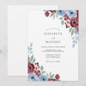 マロンスレートローズ ウェディング 招待状 (正面/裏面)