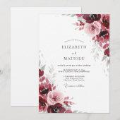マロンブラッシュ芍薬の結婚式 招待状 (正面/裏面)