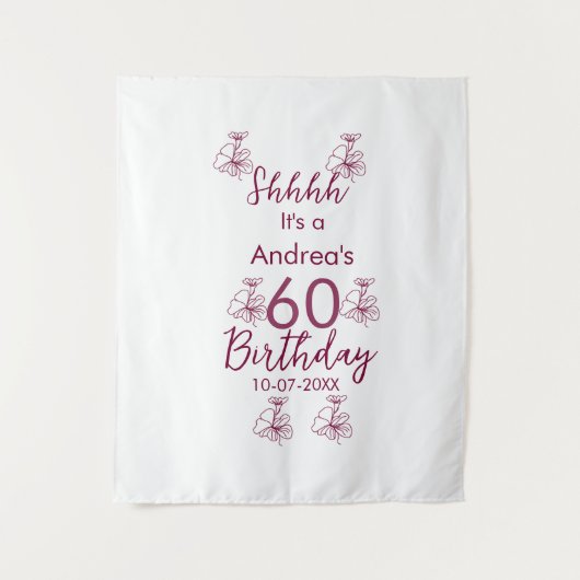 マロンホワイト モーブ シーッ 60歳の誕生日 花の名前 タペストリー (正面)