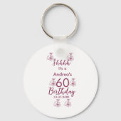 マロン白モーヴシュフ60歳の誕生日フローラ キーホルダー (裏面)