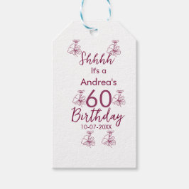 マロン白モーヴシュフ60歳の誕生日フローラ ギフトタグ