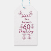 マロン白モーヴシュフ60歳の誕生日フローラ ギフトタグ (裏面)