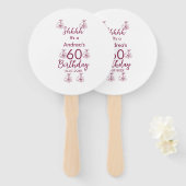 マロン白モーヴシュフ60歳の誕生日フローラ ハンドファン (正面&裏面)