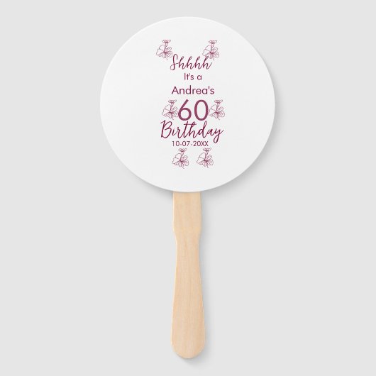 マロン白モーヴシュフ60歳の誕生日フローラ ハンドファン (正面)