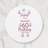 マロン白モーヴシュフ60歳の誕生日フローラ フェイバータグ (裏面)