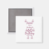 マロン白モーヴシュフ60歳の誕生日フローラ マグネット (正面/裏面)