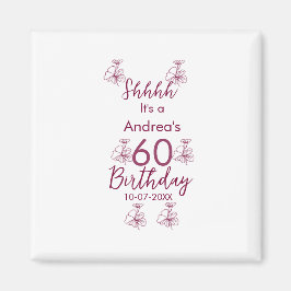 マロン白モーヴシュフ60歳の誕生日フローラ マグネット