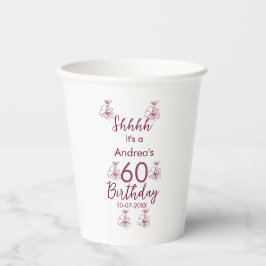 マロン白モーヴシュフ60歳の誕生日フローラ 紙コップ