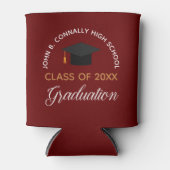 マロン色の卒業パーティー オーダーメイド パーティー記念品 缶クーラー (正面)