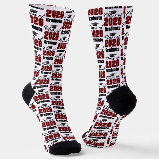 マロン色の2026年卒業 ソックス (傾斜あり)