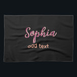 マロン追加ネーム女の子ボス文字ブラックエレガント キッチンタオル<br><div class="desc">ガーリーデザイン</div>