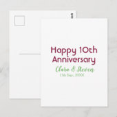 マロン グリーン パステル ハッピー 10 周年 結婚記念日 ポストカード (正面/裏面)