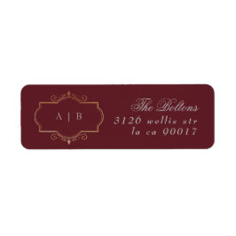 マロン・バーガンディ・ネービー・ブルー・伝統的金ゴールド・リターン ラベル