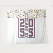 マロン ホワイト ゴールド 卒業 タイポグラフィー タペストリー (正面(横))