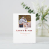 マロン 40周年 結婚記念日のお祝いです ポストカード (スタンド正面)