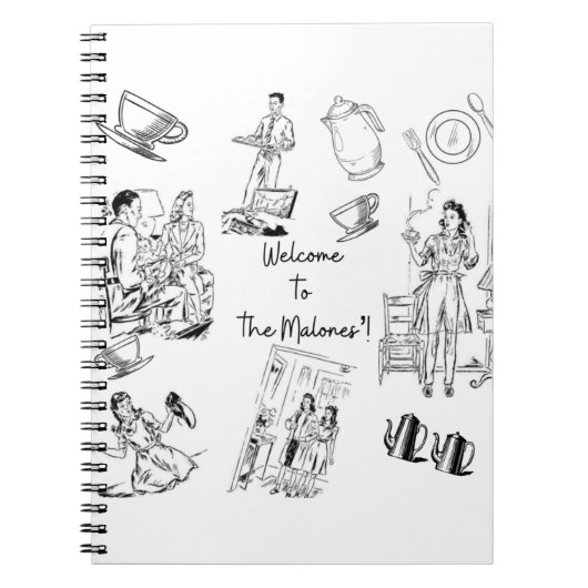 マローンへようこそ!1950sクラシックファミリー! ノートブック (正面)