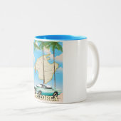 マロ図解入りの、写真付きのルカの地図 ツートーンマグカップ (正面右)